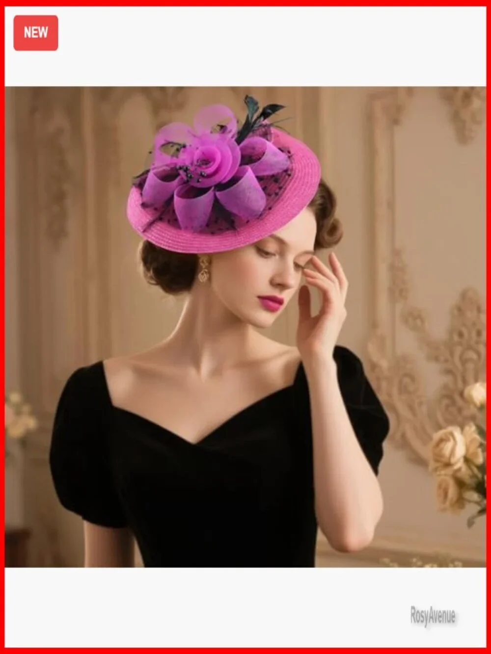 Vintage Feather Fascinator Hat with Headband Clip for Weddings Tea Parties